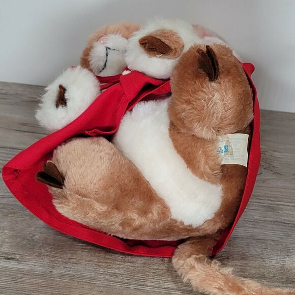 Christmas Mouse Plush Vintage Dakin Priscilla Hillman 1981 Stuffed Animal - Picture 6 of 11